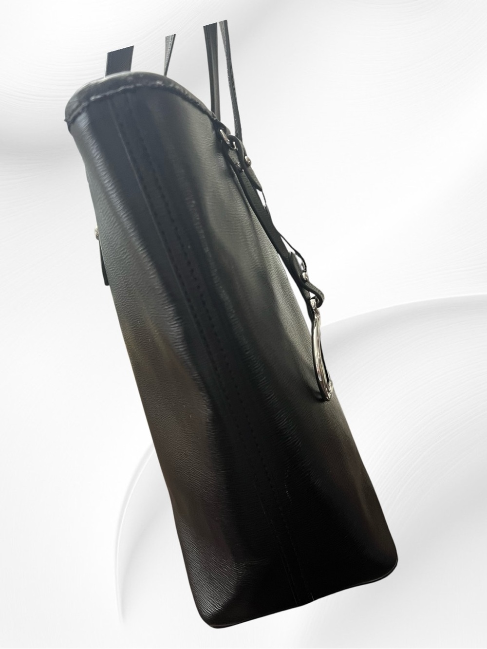 Lauren Ralph Lauren Black Leather Sloan Shopper Tote… New Without Tags…MSRP $198 - Picture 7 of 13